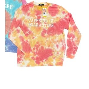 NWT Modern Canvas Multi Color‎ Crewneck Caffeine Quarantine LARGE